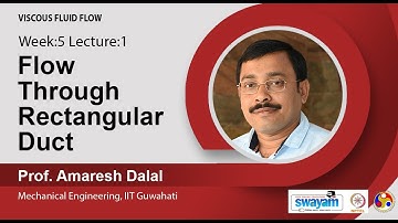 Lec 17: Flow Through Rectangular Duct