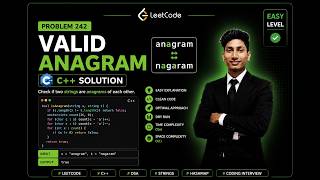242. Valid Anagram LeetCode Solution in C++ | Easy HashMap Approach 🔥#leetcode #cpp #dsa #coding