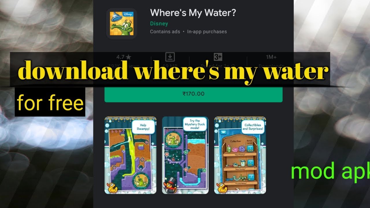 How to download where's my water for free mod apk