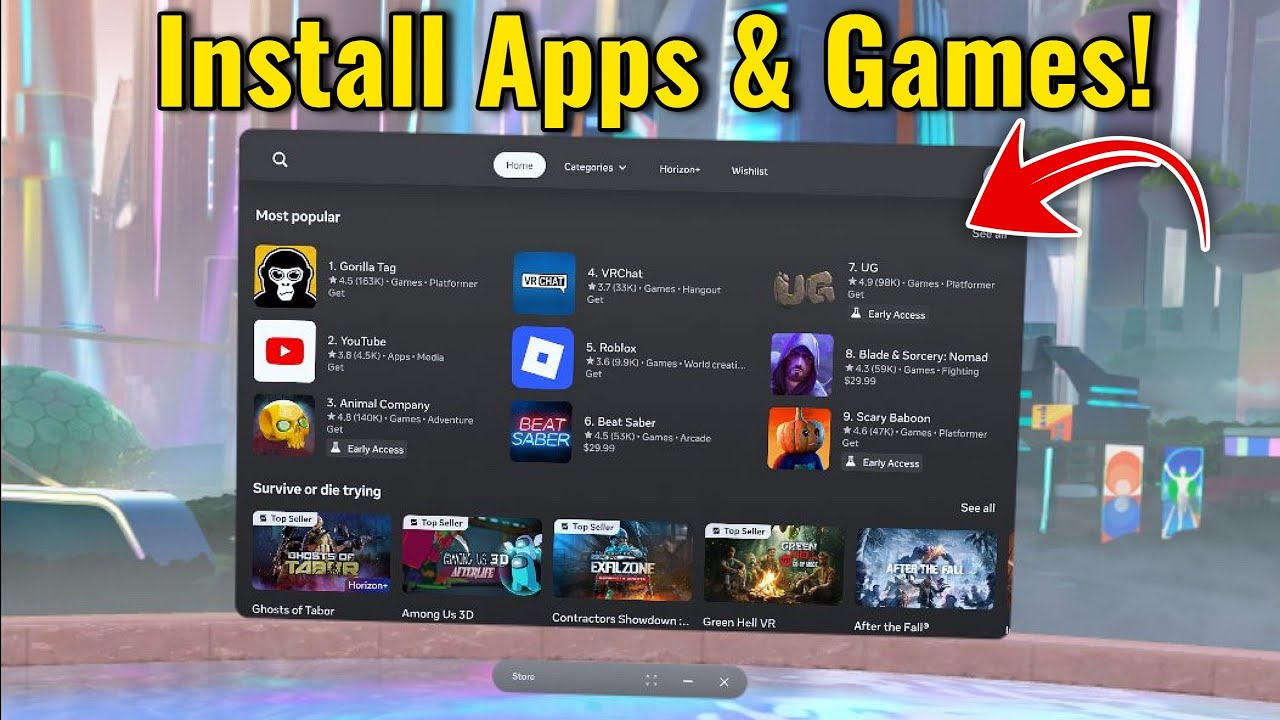How to Download and Install Apps & Games on Meta Quest 3 & 3S! - YouTube