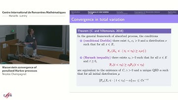 Nicolas Champagnat : Wasserstein convergence of penalized Markov processes