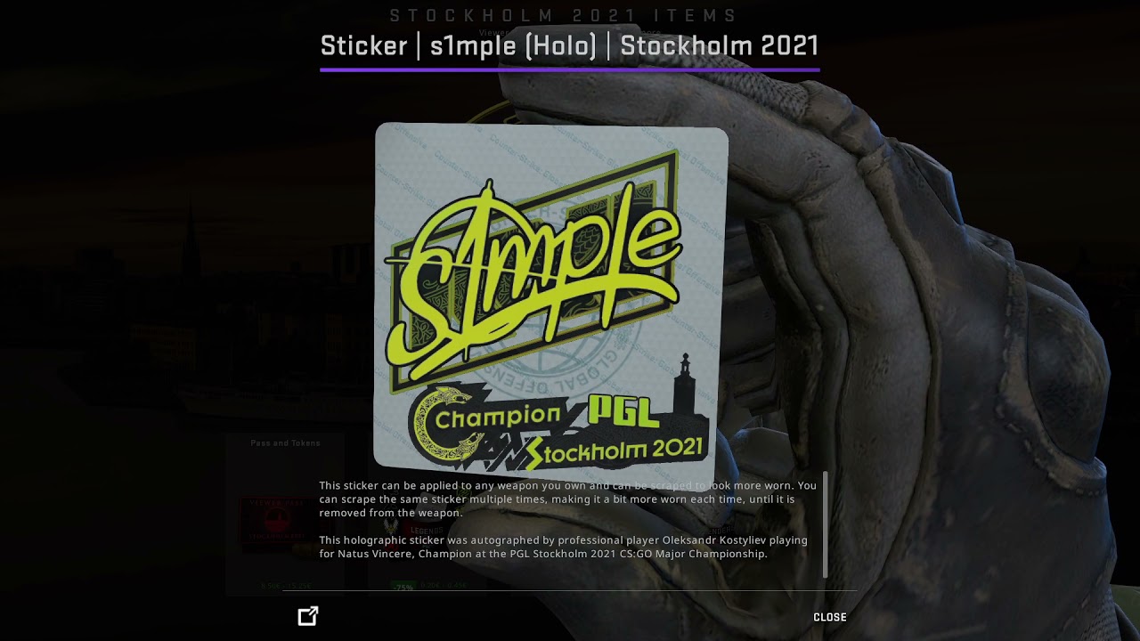 CSGO Sticker s1mple (Holo) Stockholm 2021 Champions Autograph Capsule