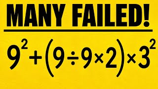 9²+(9÷9×2)×3² = ❓️/ 13 out of 100 students got this right!✅️ Are you among the 13❓️