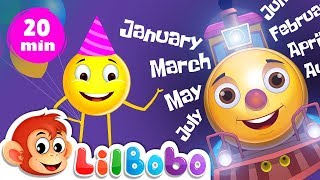 learn month names for kids nursery rhymes january february march little bobo songs