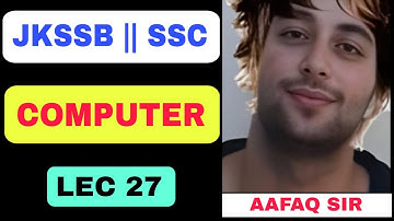 JKSSB - SSC - RAILWAY - BANKING (27) / COMPUTER (MS EXCEL(01) BY AAFAQ SIR