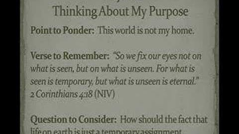 RE: The Purpose Driven Life By Rick Warren (Chapter 6)