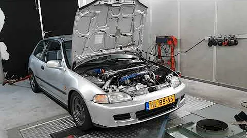 Dolf Dyno Tuned Honda Civic EG4 Sleeved/Build D16Z6 Garrett GT2860RS Turbo 21/22 PSi Dyno Run