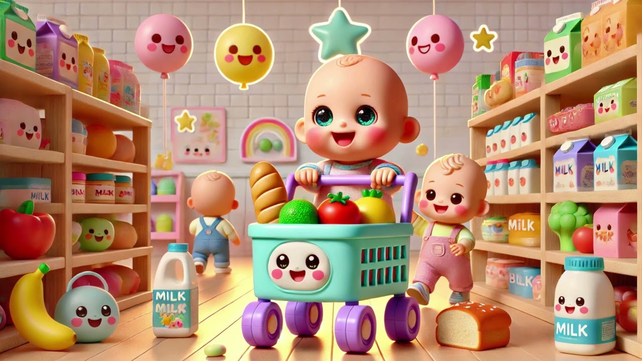 🌟 Baby Doll Goes Shopping 🛒🛍️ | Fun Market Adventure with Cute Baby Doll 🤱🎀 | Learning