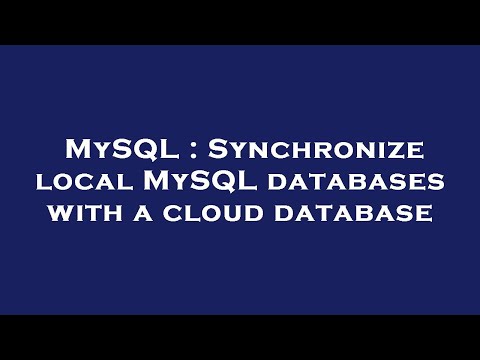 MySQL : Synchronize