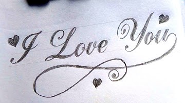 How to write I Love You in Cursive writing| calligraphy | I Love You | Elegent font | heart symbols