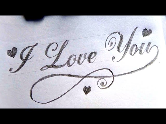 How to write I Love You in Cursive writing| calligraphy | I Love You | Elegent font | heart symbols class=