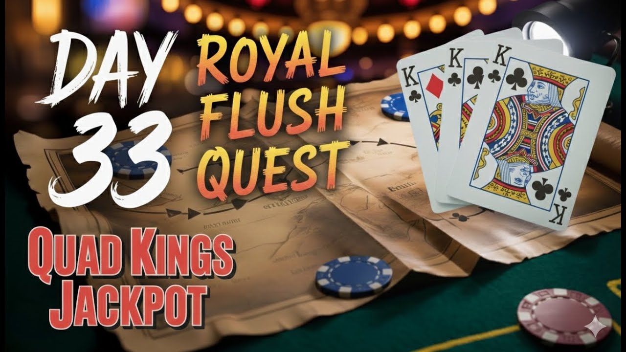 Royal Flush Quest: День 33 — Моя самая сильная рука на данный момент?! Четыре короля и фулл-хаус ...