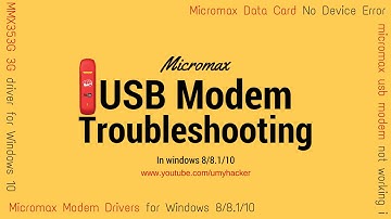 Solved: Micromax Modem no device error