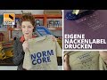 Eigenes Nackenlabel in das T-Shirt drucken - Siebdruck - Textildruck