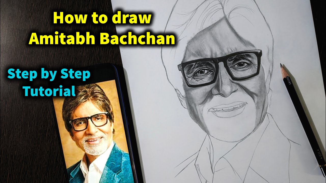 Drawing of Amitabh Bachchan //Brahmastra// part 1 // @RupamsART - YouTube