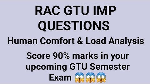 RAC IMP GTU | Refrigeration & Air Conditioner Imp | RAC imp | R&AC Imp gtu | RAC Gtu Syllabus | Gtu