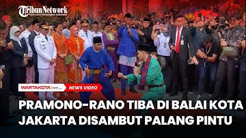 Pramono-Rano Tiba di Balai Kota Jakarta Disambut Palang Pintu