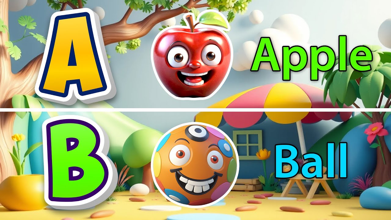 A is for Apple A B C | Fun ABC Alphabet Song for Kids | Learn A to Z ...