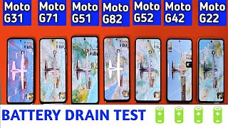 Moto G82 vs Moto G71 vs Moto G52 vs Moto G51 vs Moto G42 vs Moto G31 | Battery Drain Test |