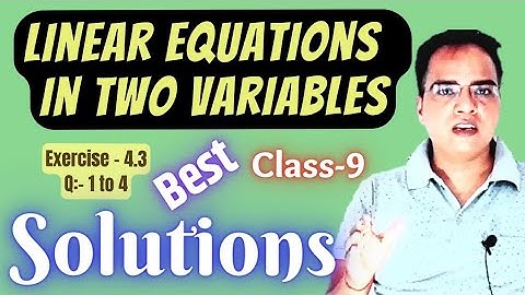 Linear Equations in Two Variables Class 9 | Ex-4.3 , Ch-4 | Ncert Solutions , Part-6