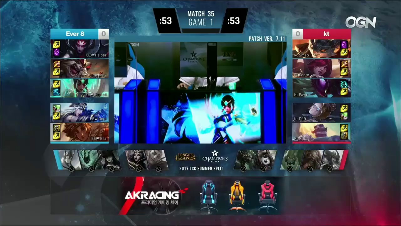 E8W vs KT Highlights Game 1 LCK SUMMER 2017 Ever8 Winners vs KT Rolster W4D3