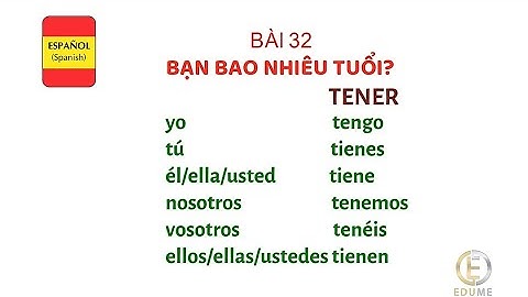 HỌC TIẾNG TÂY BAN NHA DỄ DÀNG MỖI NGÀY - Bài 32: BẠN BAO NHIÊU TUỔI?