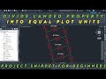 How to Subdivide Land into Equal Areas as a Surveyor using Civil 3D || Project Snippet Layout Plan