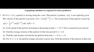 2011 AP Free Response question 1