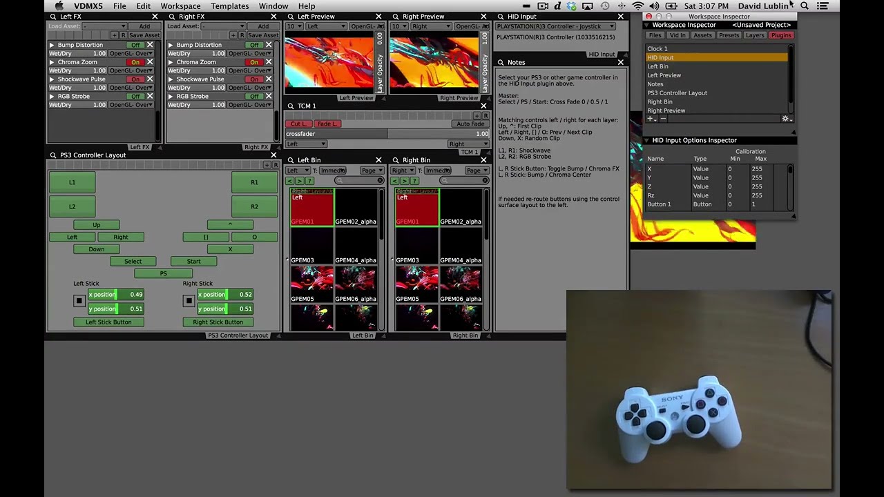 Using HID Based Game Controllers With VDMX