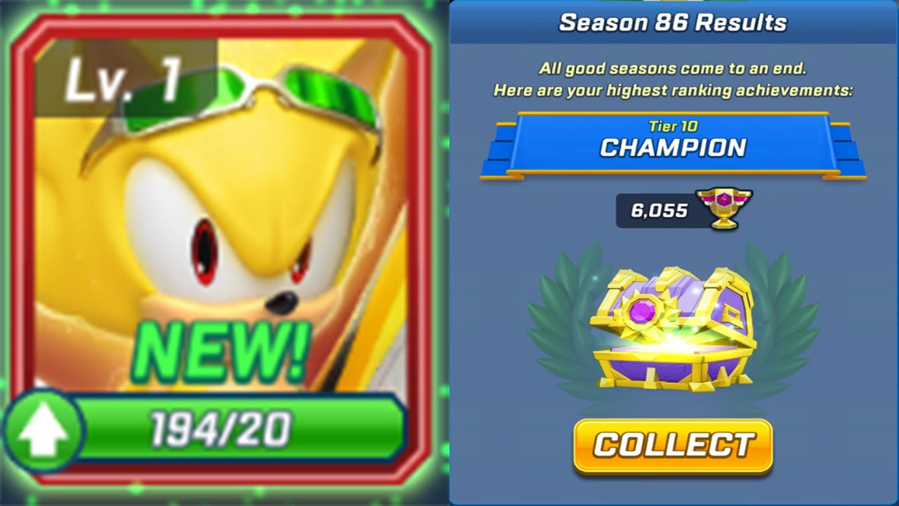 Sonic Forces Mobile - Season 86 Results - New Character EXTREME GEAR SUPER SONIC Gameplay