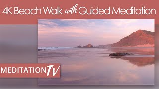 4K Walking Meditation  -  A Meditative Walk on an Empty Beach