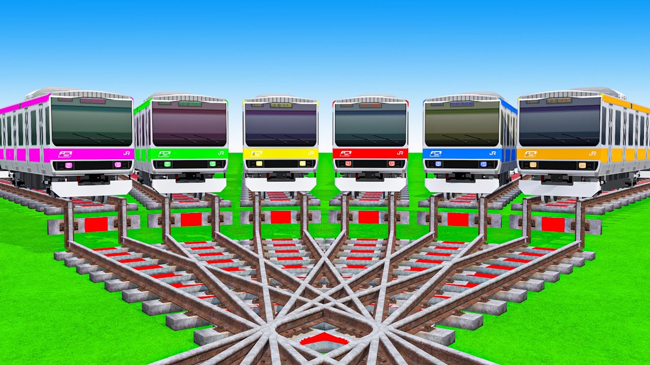 【踏切アニメ】あぶない電車【カンカン】電車 Train Climbing Pynamid 2024🚦 Fumikiri 3D Train Railroad Crossing Animation