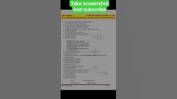 Analysis and algorithms design #ada#rgpvexam#rgpvbhopal computer science 4th sem important questions