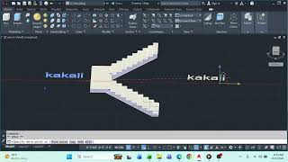 AutoCAD L SHAPED 3D STAIRS