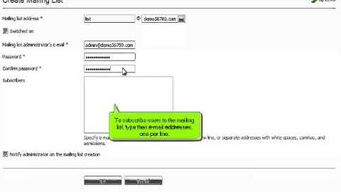 Plesk 10 tutorial: Mailing list