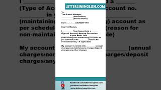 Request Letter to Bank Manager for Refund Charges Levied in Account