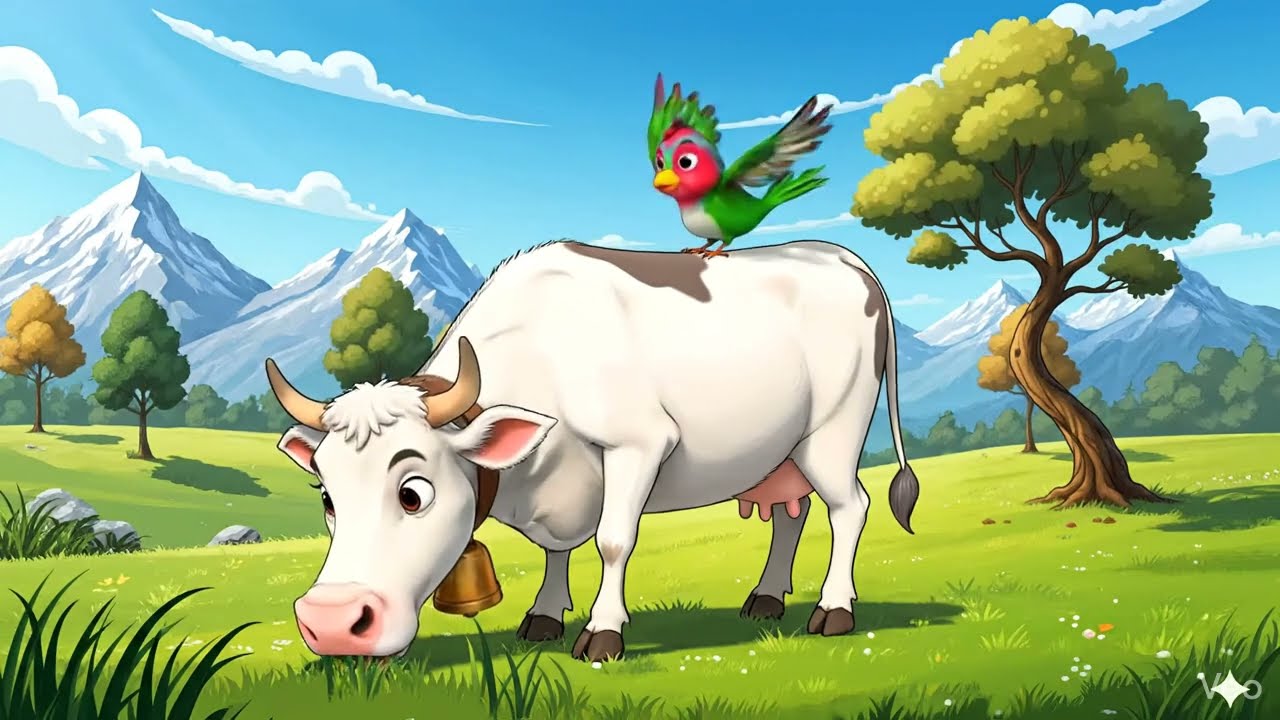 Small love story of a Cow and a Bird❤️