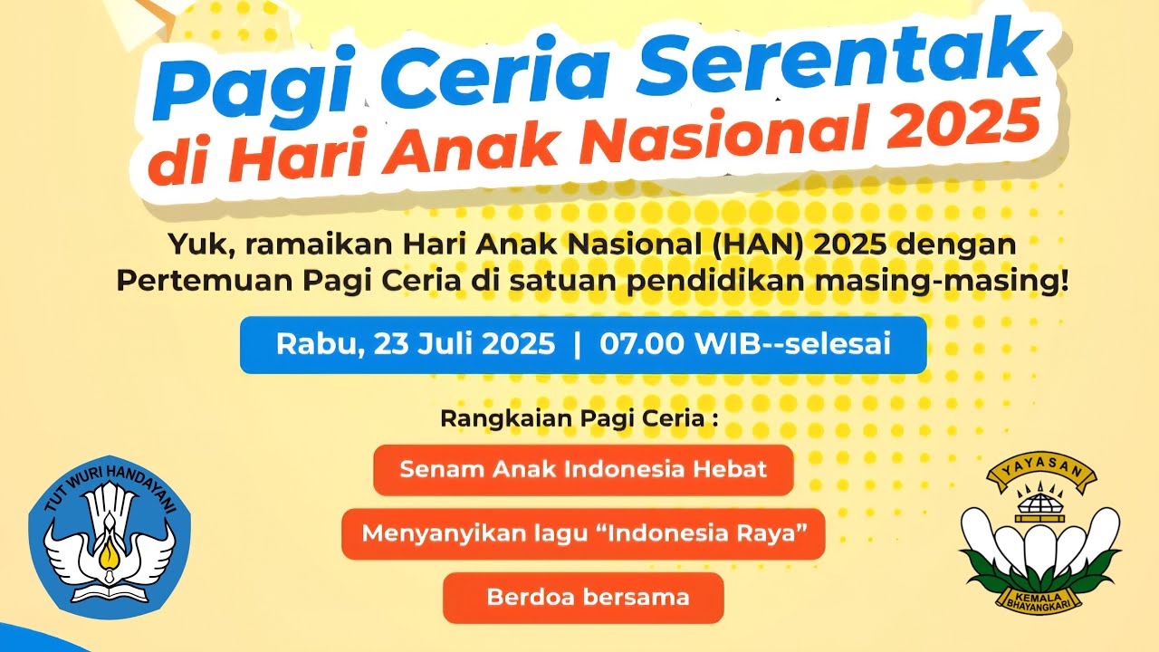 Pertemuan Pagi Ceria di SMK KEMALA BHAYANGKARI DELOG  || Hari Anak Nasional 2025