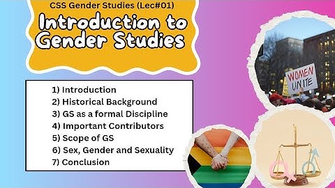 INTRODUCTION TO GENDER STUDIES || CSS Gender studies Lecture 01