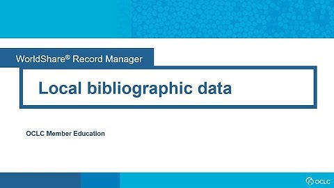 Local bibliograpic data