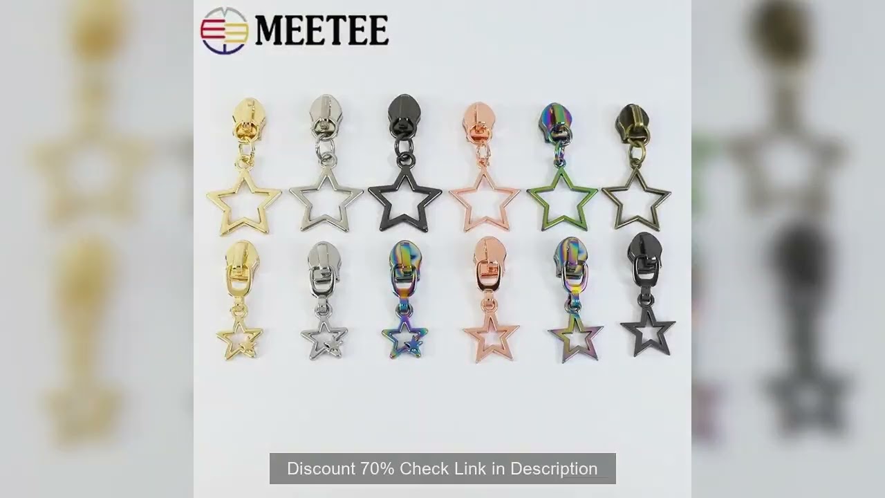 5/10/30P Meetee 5# Star Zipper Slider Puller for Zip Jacket Nylon Zips Pull Bag Zippers Head Sewing