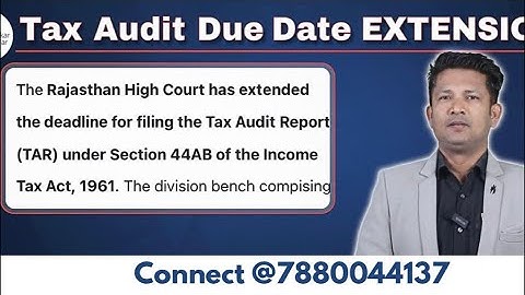 Tax Audit Due Date EXTENTION - Done by High Court | New Date | CA. Deepankar Samaddar
