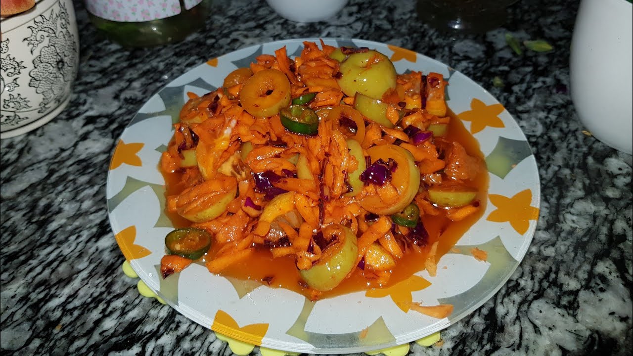 مخللة الجزر الحاره والحامضه مثل المعامل