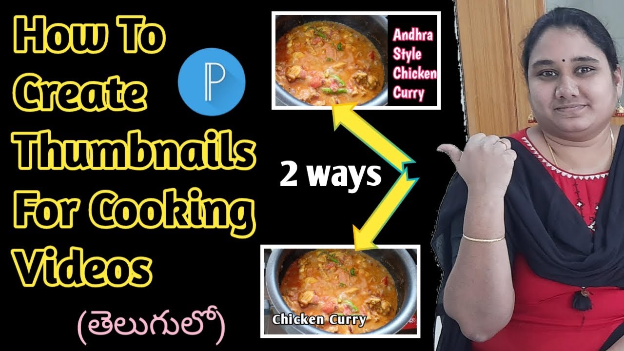 How To Create Thumbnails For Cooking Videos | Basic Pixellab Thumbnail Making Tutorial In Telugu