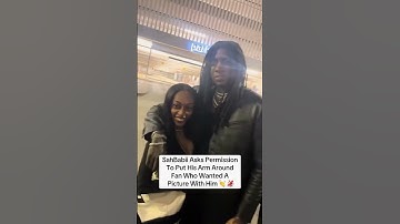 SahBabii asks permission to put his arm around fan who wanted a picture with him