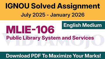 IGNOU MLIE 106 Solved Assignment 2025-26 English Medium PDF Download | MLIS Solved Assignment