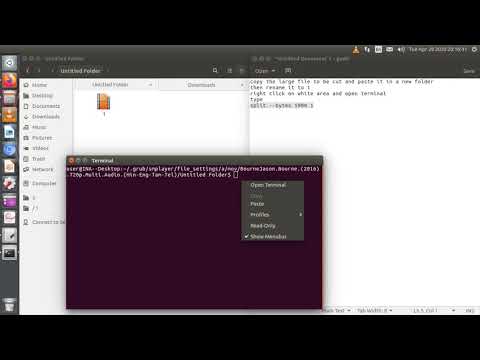 Tutorial On How To Split Large Files Using Terminal In Ubuntu.