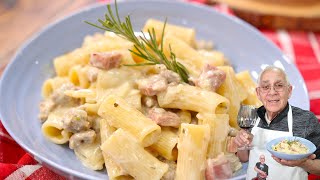 Rigatoni with Sausage and Prosciutto in a Cream Sauce