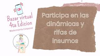 Bazar Virtual #BioArmonía 4° edición 👇 https://fb.me/e/1y75uVU9h