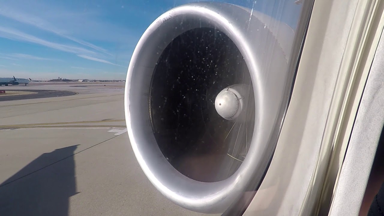 Delta MD 88 takeoff from Atlanta - Engine Seat!